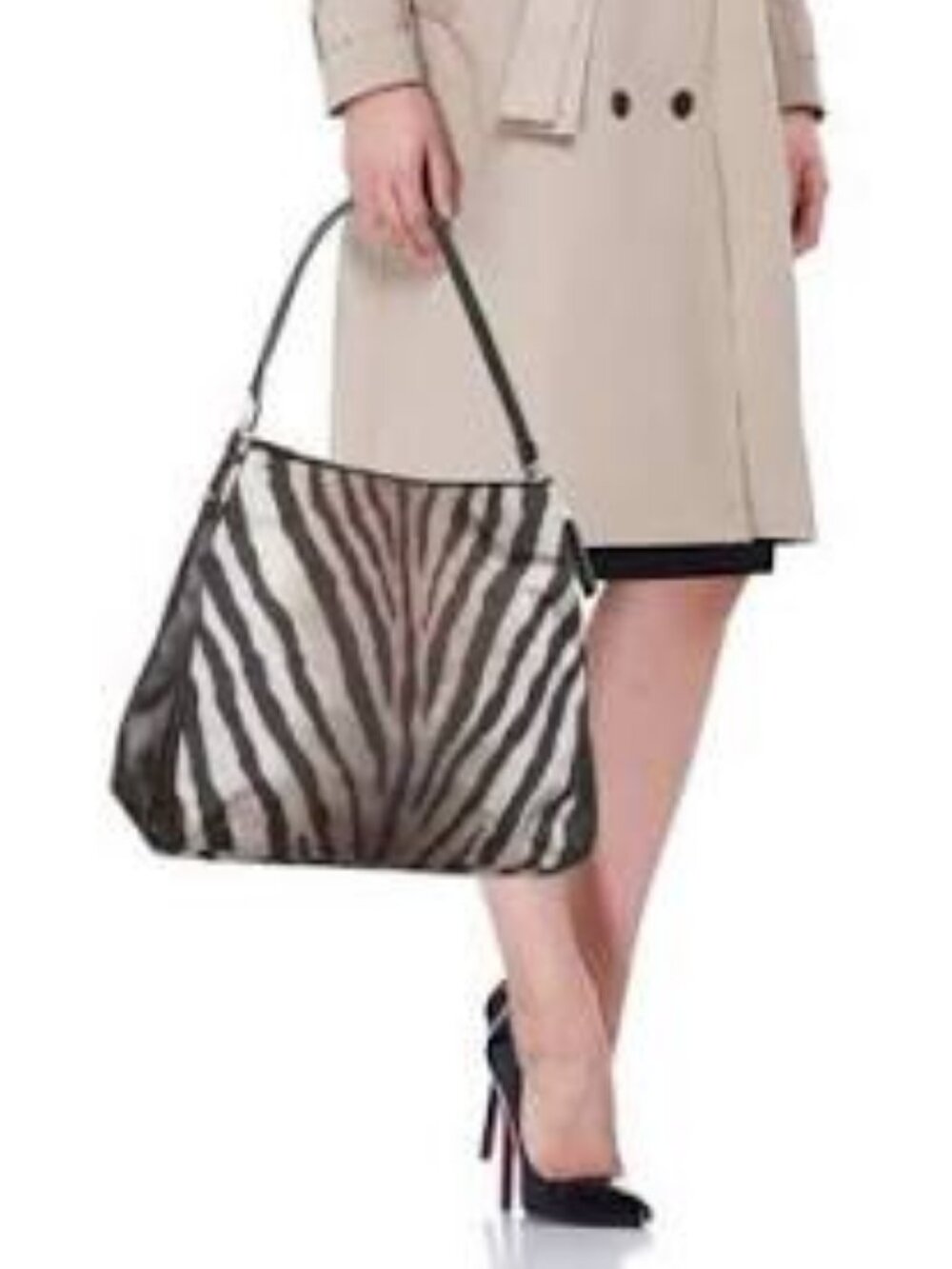 Coach 26636 Madison Brown Zebra Print Phoebe Canvas Shoulder bag